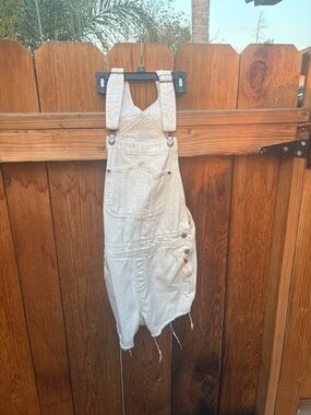 Old Navy Cream Denim Short Overalls